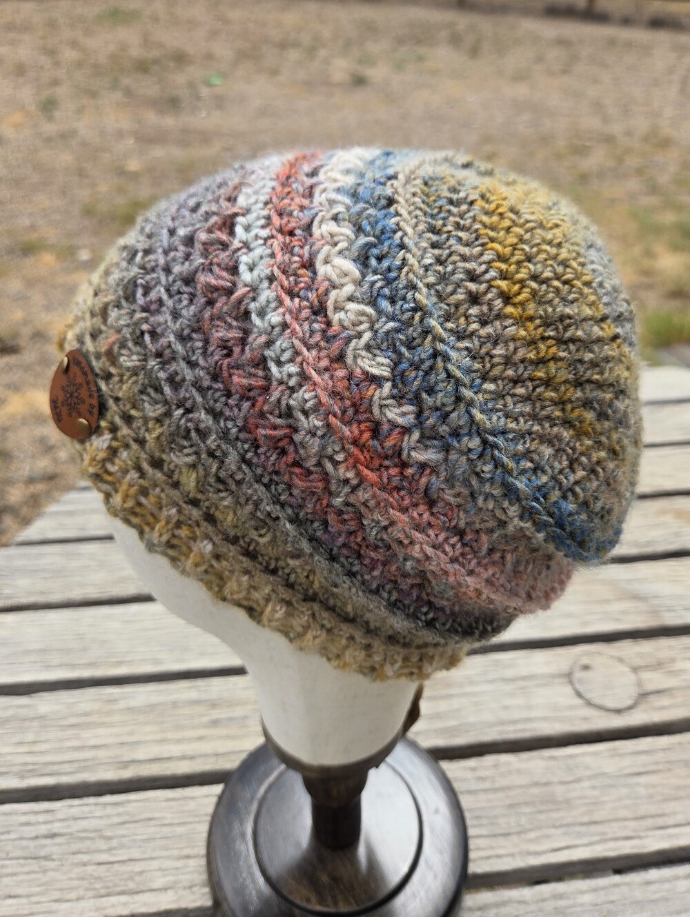 Artisan Handmade Crochet "Spice Market" Cozy Boho Beanie Hat - Picture 2 of 6